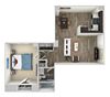 1 Bed 1 Bath Floor Plan 1 Bed 1 Bath Floor Plan at Columbia Uptown, Washington